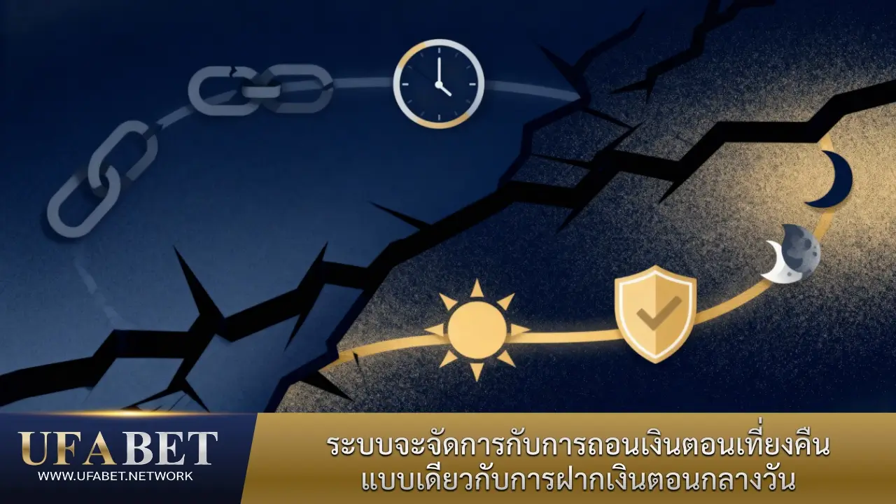 ระบบจะจัดการกับการถอนเงินตอนเที่ยงคืนแบบเดียวกับการฝากเงินตอนกลางวัน