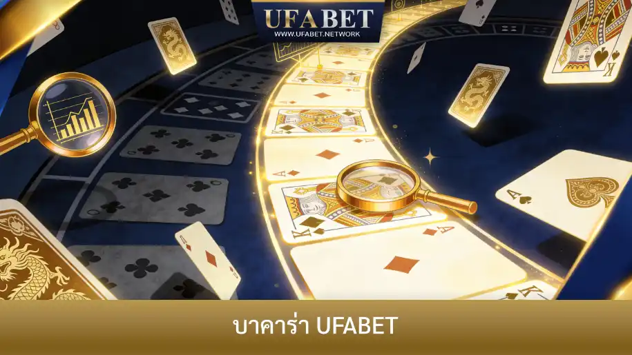 ภาพแสดงแนวคิดเกมบาคาร่า UFABET พร้อมการวิเคราะห์ไพ่และรูปแบบการเล่นอย่างเป็นระบบ