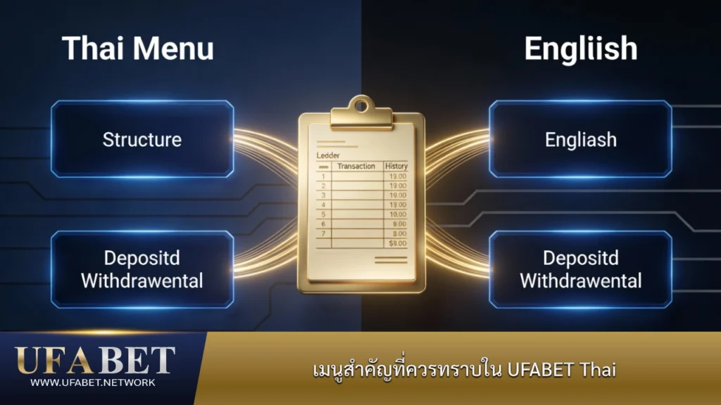 เมนูสำคัญใน UFABET Thai และ English สำหรับการใช้งาน ฝากถอน และตรวจสอบประวัติ