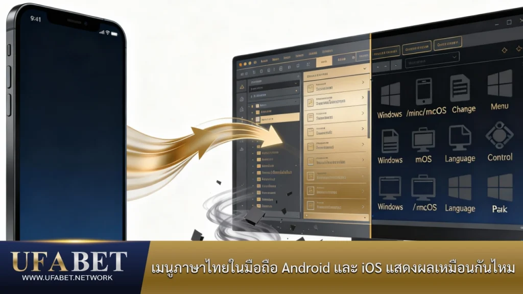 เมนูภาษาไทย UFABET บนมือถือ Android และ iOS แสดงผลเหมือนกัน ใช้งานง่าย